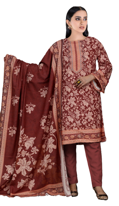 sanabil Women's Unstiched brand Sanabil kapra Printed Karandi shirt 3Mtr Karandi Dupatta 2.5Mtr Dyed Karandi Trouser 2.5Mtr