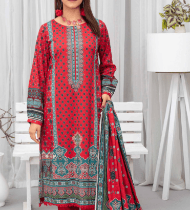 Women's Unstiched winter suits Digital Printed Crystal Linen