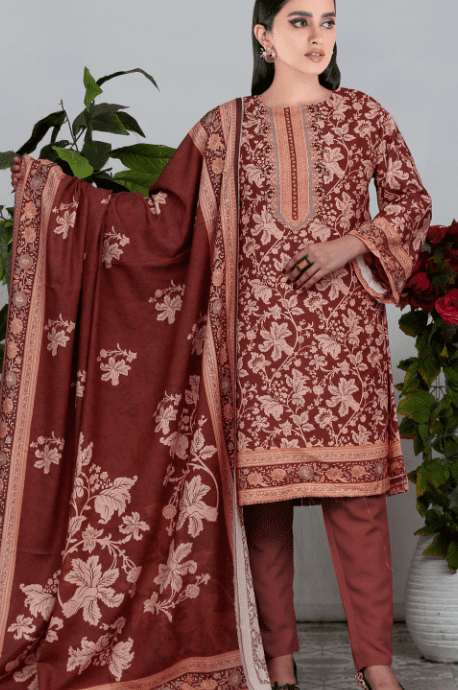 Women's Unstiched brand Sanabil kapra Printed Karandi shirt 3Mtr Karandi Dupatta 2.5Mtr Dyed Karandi Trouser 2.5Mtr